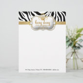 311 Ciao Bella Zebra-Streifen Briefbogen (Stehend Vorderseite)
