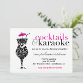 311 Cocktails u. Karaoke Einladung (Stehend Vorderseite)