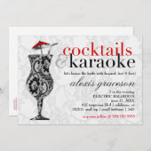 311 Cocktails u. Karaoke-Spitze-Einladung Einladung (Vorne/Hinten)