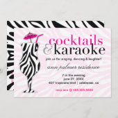 311 Cocktails u. KaraokeZebra Einladung (Vorne/Hinten)