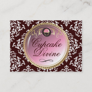 311-Cupcake erahnen Damast Visitenkarte