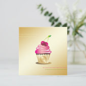 311-Cupcake Paradise Monogramm 16 . Geburtstag Einladung (Stehend Vorderseite)