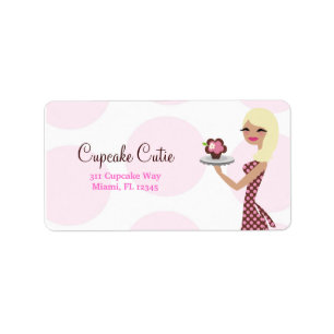 311-Cupcake Süsse - helles gewelltes blondes Adressaufkleber