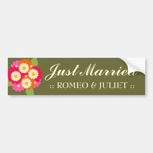 311-CUSTOMIZABLE GERADE VERHEIRATET AUTOAUFKLEBER (Vorne)