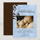 311-Damask Baby Boy Ankündigung (Vorne/Hinten)
