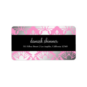 311 Damask Shimmer Pink-Etikett Adressaufkleber