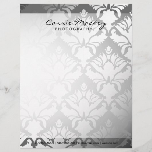 311-Damask Silber des Schimmer-| Briefbogen (Vorderseite)