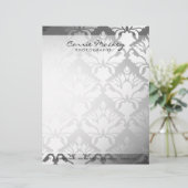 311-Damask Silber des Schimmer-| Briefbogen (Stehend Vorderseite)