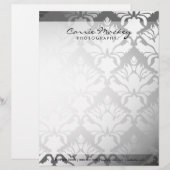 311-Damask Silber des Schimmer-| Briefbogen (Vorne/Hinten)