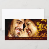 311 Dashing Damask Fresh Orange Yellow Rett Date Save The Date (Vorne/Hinten)