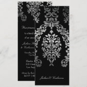 311 Dashing Damask Imitat Silver Custom Einladung (Vorne/Hinten)