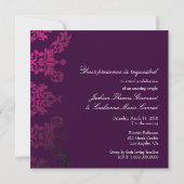 311-Dashing Damask Night Magenta Eggplant Einladung (Rückseite)