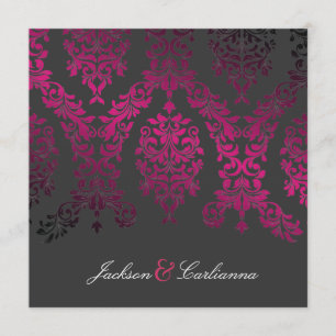 311-Dashing Damask Night Magenta Kohle Einladung