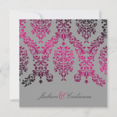 311-Dashing Damask Night Magenta Light Gray Einladung (Vorderseite)