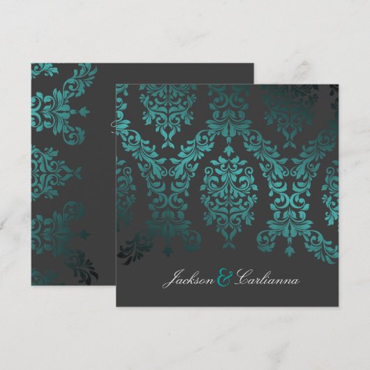 311-Dashing-Damast| Seegarten Einladung (Vorne/Hinten)