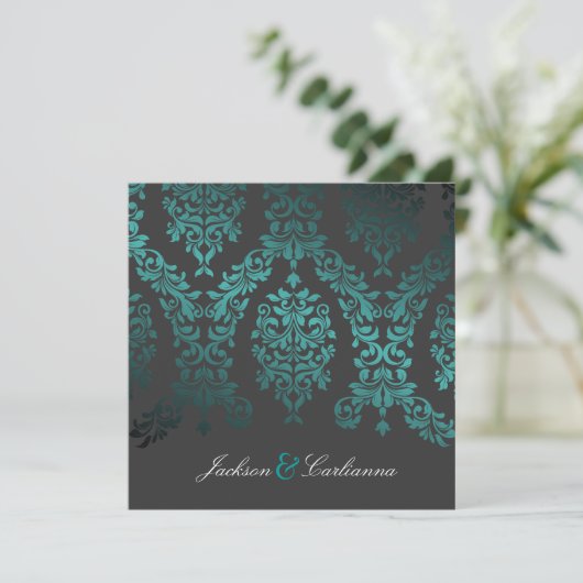 311-Dashing-Damast| Seegarten Einladung (Stehend Vorderseite)