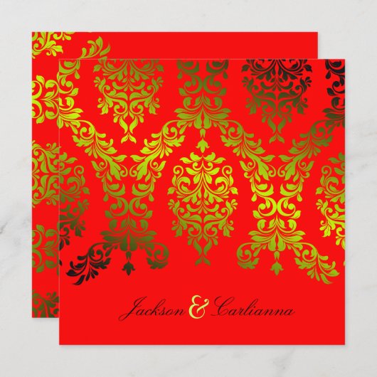 311-Dashing geheimer Garten des Damast-| glühend Einladung (Vorne/Hinten)