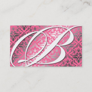 311-Dazzle ich Damast - b-Monogramm-Rosa Visitenkarte