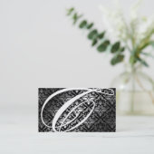 311-Dazzle ich Damast - c-Monogramm-Schwarzes Visitenkarte (Stehend Vorderseite)
