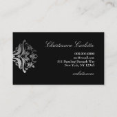 311-Dazzle ich Damast - c-Monogramm-Schwarzes Visitenkarte (Rückseite)