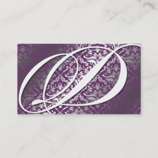 311-Dazzle ich Damast - d-Monogramm lila Visitenkarte