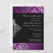 311-Dazzling Damask Außergewöhnliches Lila Einladung (Rückseite)