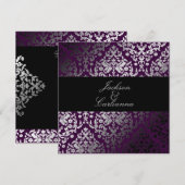 311-Dazzling Damask BlackBerry Einladung (Vorne/Hinten)