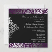 311-Dazzling Damask BlackBerry Einladung (Rückseite)