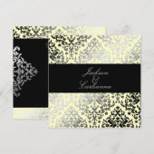 311-Dazzling Damask Buttercreme Einladung (Vorne/Hinten)