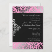 311 Dazzling Damask Pink Flamingo Einladung (Rückseite)