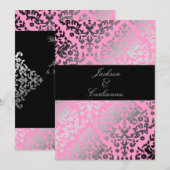 311 Dazzling Damask Pink Flamingo Einladung (Vorne/Hinten)