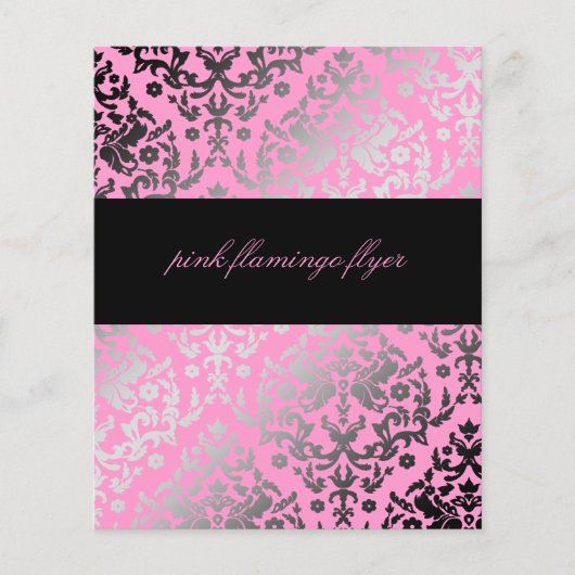 311-Dazzling Damask Pink Flamingo Flyer (Vorne)