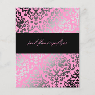 311-Dazzling Damask Pink Flamingo Flyer