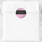 311-Dazzling Damask Pink Flamingo Runder Aufkleber (Tasche)