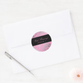 311-Dazzling Damask Pink Flamingo Runder Aufkleber (Umschlag)