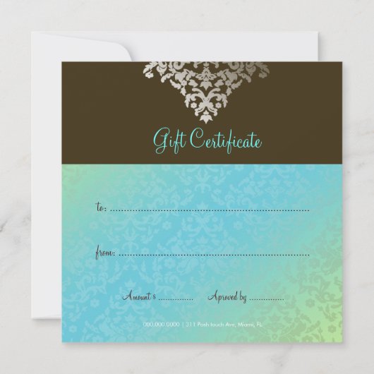 311 Dazzling Damask Türkis & Limon (Rückseite)