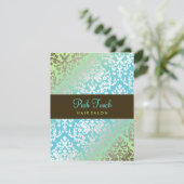 311 Dazzling Damask Türkis & Limon (Stehend Vorderseite)