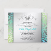 311-Dazzling Damask Türkis & Limon Schwarz Einladung (Vorderseite)