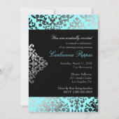 311 Dazzling Damask Türkisblau Einladung (Rückseite)