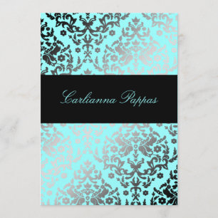 311 Dazzling Damask Türkisblau Einladung