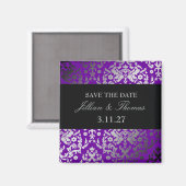 311-Dazzling Damask Vivacious Violet Magnet (Vorderseite/Rückseite)