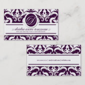 311 Deidra Damast-Rosen-lila Monogramm Visitenkarte (Vorne/Hinten)