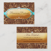 311 Der türkisfarbene, leuchtende Leopard-Trimm Visitenkarte (Vorne/Hinten)