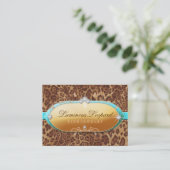 311 Der türkisfarbene, leuchtende Leopard-Trimm Visitenkarte (Stehend Vorderseite)