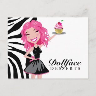 311 Desserts Pinkie Zebra Postkarte
