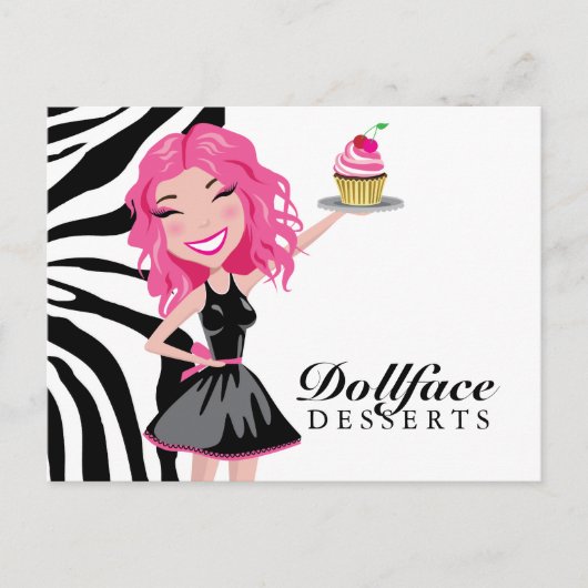 311 Desserts Pinkie Zebra Postkarte (Vorderseite)