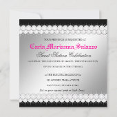 311 Diamant-Luxe Pink-Federn Einladung (Rückseite)