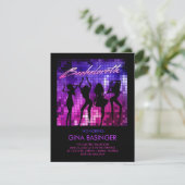 311 Disco Bachelorette Tanz-Girls Metallic Einladung (Stehend Vorderseite)