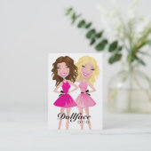 311 Dollface Duo-brünette Blondine Visitenkarte (Stehend Vorderseite)
