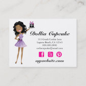 311 Dollface Geschenke Ebonie Damast 3,5 x 2 Visitenkarte (Rückseite)